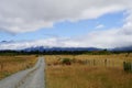 New Zealand landscape gravel road Royalty Free Stock Photo