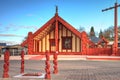 New Zealand Maori architecture. Te Papaiouru Marae, Rotorua, NZ