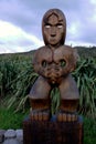 New Zealand: Maori carving of woman ancestor - front Royalty Free Stock Photo