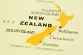 New Zealand on map Royalty Free Stock Photo