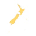 New Zealand map color line element. Border of the country. Royalty Free Stock Photo