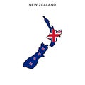 Map and Flag of New Zealand Vector Design Template with Editable Stroke. Royalty Free Stock Photo