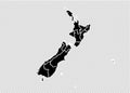 New Zealand map - High detailed Black map with counties/regions/states of New Zealand. New Zealand map isolated on transparent Royalty Free Stock Photo