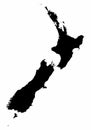 New Zealand map silhouette Royalty Free Stock Photo