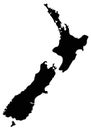 New Zealand map - sovereign island country in the southwestern Pacific Ocean