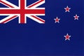 New Zealand national fabric flag, textile background