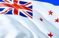 New Zealand Naval ensign flag. 3D Waving flag design. The national symbol of New Zealand Naval ensign, 3D rendering. National