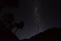 A Milky Way stars in the night sky with trees and mountains in background Royalty Free Stock Photo