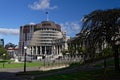 New Zealand parliament buildings with the Beehive at the left Royalty Free Stock Photo