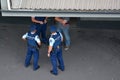 New Zealand Police officers on crime respond Royalty Free Stock Photo