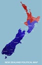 New Zealand political map divide by state colorful outline simplicity style
