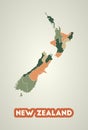 New Zealand poster in retro style.