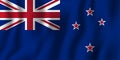 New Zealand realistic waving flag vector illustration. National country background symbol. Independence day Royalty Free Stock Photo
