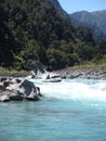 New Zealand River Scene on the Copland walking track on the West Coast. Royalty Free Stock Photo