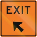 New Zealand road sign - Exit sign Royalty Free Stock Photo