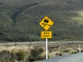 New Zealand Road Sign - Frosty Royalty Free Stock Photo