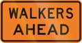 New Zealand road sign - Walkers ahead