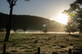 New Zealand rural sunrise landscape Royalty Free Stock Photo