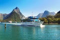 New Zealand, Scenic Fjord Landscape, Milford Sound Cruise Royalty Free Stock Photo