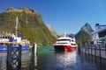New Zealand, Scenic Fjord Landscape, Milford Sound Cruise Royalty Free Stock Photo