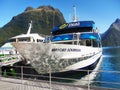 New Zealand, Scenic Fjord Landscape, Milford Sound Cruise Royalty Free Stock Photo