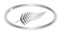 New Zealand Silver Fern Oval Button