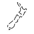 New Zealand simplified broken outline vector map Royalty Free Stock Photo