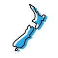 New Zealand simplified vector map Royalty Free Stock Photo