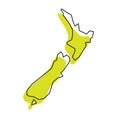 New Zealand simplified vector map Royalty Free Stock Photo