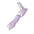 New Zealand simplified vector map Royalty Free Stock Photo