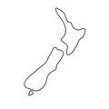 New Zealand simplified vector outline map Royalty Free Stock Photo