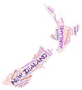 New Zealand top travel destinations word cloud Royalty Free Stock Photo