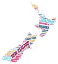 New Zealand top travel destinations word cloud Royalty Free Stock Photo