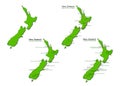 New Zealand Tourism Vector Maps Set