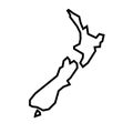 New Zealand vector country map thick outline icon Royalty Free Stock Photo