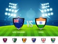 New Zealand VS India Cricket Match concept. Royalty Free Stock Photo