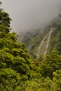 New Zealand Waterfalls near Homer Tunnel