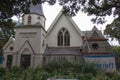 Old St Paul`s entrance under reconstruction, Wellington, New Zealand