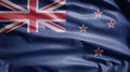 New Zealander flag waving in the wind. New Zealand banner blowing soft silk