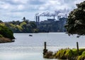 New Zeland Steel factory on the Waikato River. Waiaku, Auckland, New Zealand