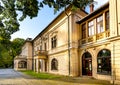 New Zywiec Castle, main south-western wing of Habsburgs Palace within historic park in Zywiec, Poland