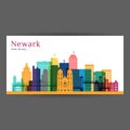 Newark city architecture silhouette.