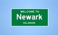 Newark, Delaware city limit sign. Town sign from the USA. Royalty Free Stock Photo