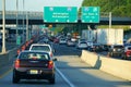 The view of the heavy traffic on Interstate 95 Royalty Free Stock Photo