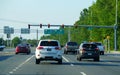 Newark, Delaware, U.S - June 08, 2021 - The view of summer traffic on Route 4 near Churchman Road