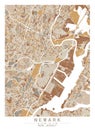 Newark NewJersey USA Creative Color Block city Map Decor Serie