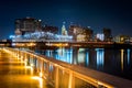 Newark, NJ cityscape by night