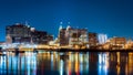 Newark, NJ cityscape by night Royalty Free Stock Photo