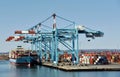 Newark, NJ / USA - View of the container terminal Royalty Free Stock Photo