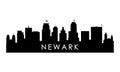 Newark skyline silhouette. Royalty Free Stock Photo